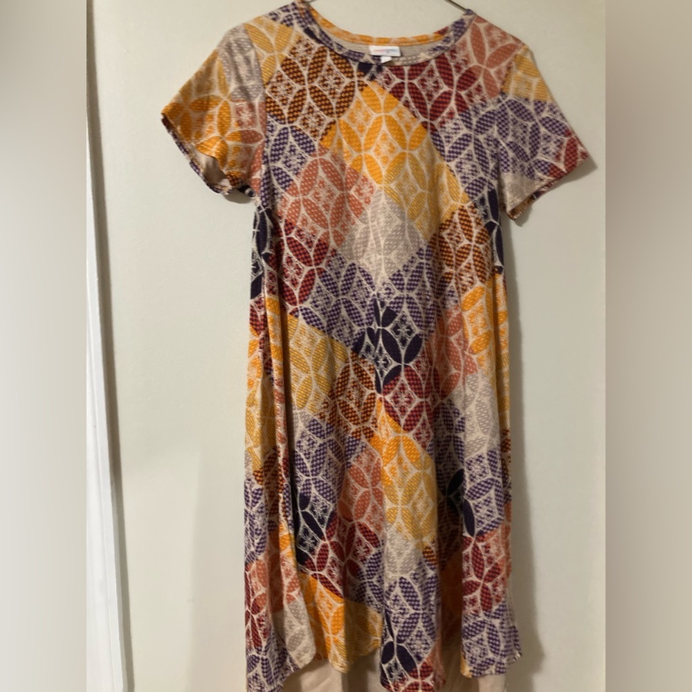 Lularoe fall jacquard pattern carly dress size Xxs